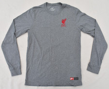 Nike Liverpool FC Shirt Mens Size S Grey Just Do It LFC Football Long Sleeved