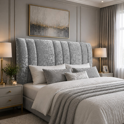 Winged upholstered headboard - winged,
