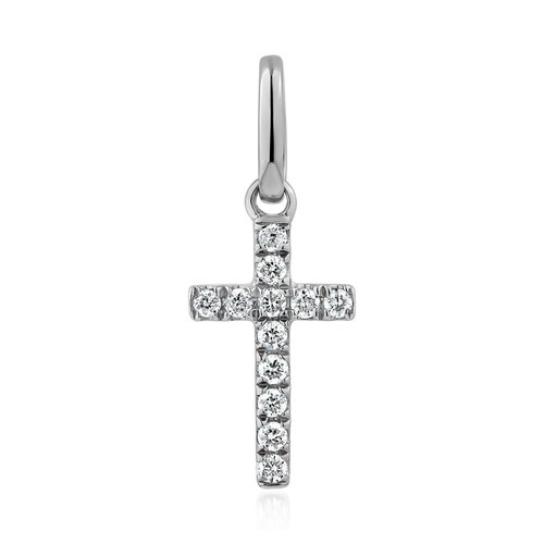 Diamond cross pendant white - cross,
