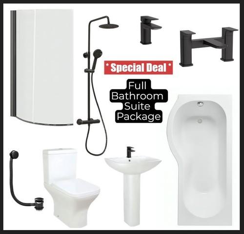 Bathroom suite 1700mm shaped - bathroom,