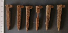 Antique/ Vintage Set Of 6 Iron Railway Spikes #1432 scrap metal