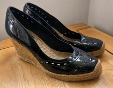 LK Bennett Black Patent Leather Wedge Shoes | UK 8 EU41 | Excellent Condition