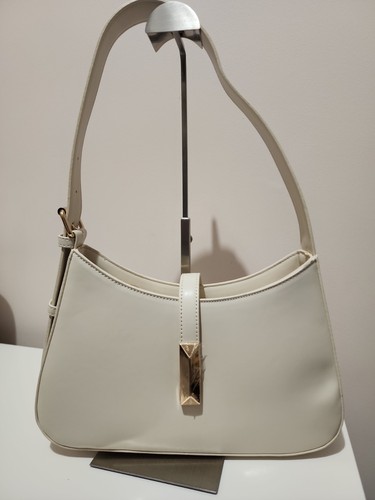 Quiz cream shoulder bag - cream,