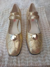 Orla Kiely Gold Sparkle Angelina Shoes UK 5 EU 38