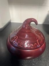 Vintage Red Ceramic Beetroot Lidded Storage Jar Pot
