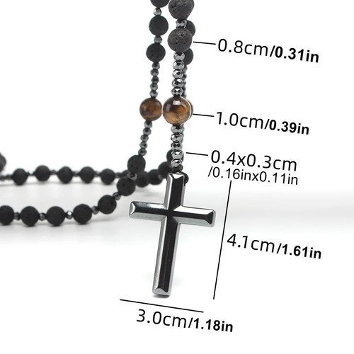 Rose mary beads - , cross