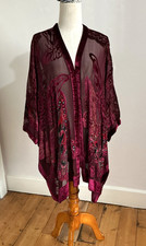 Besarani Velvet Devore Kimono Jacket One Size Chest 70in Silk Mix Butterflies