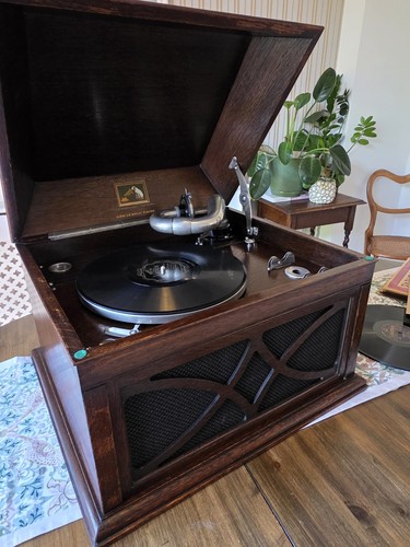 Antique gramophone hmv - antique,