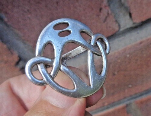 Scottish silver scarf brooch - silver,