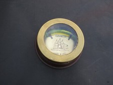 BRASS SHIPS CLINOMETER WITH WOODEN BACKING 0 - 30 DEGREES EITHER SIDE