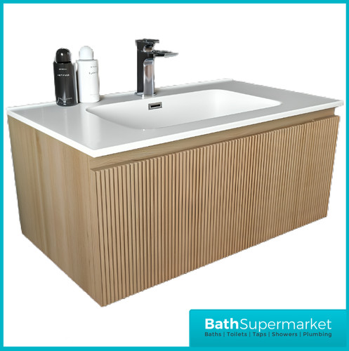 Wall hung fluted vanity - fluted, unit
