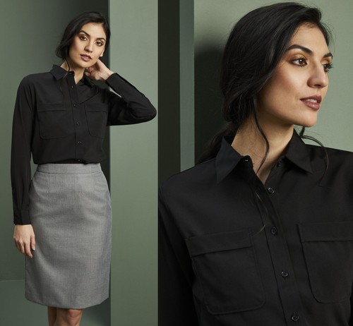 Ladies black shirt blouse long - shirt,