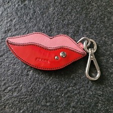 Prada Pink Red Lips Leather