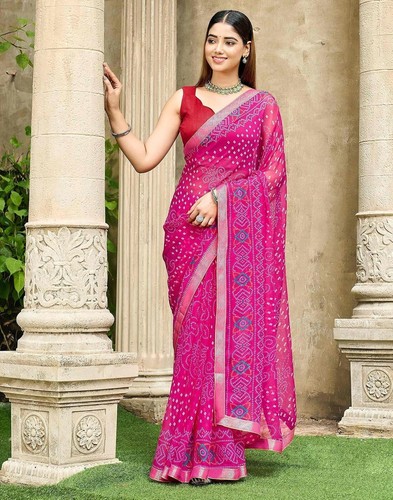 Women chiffon bandhani - chiffon,