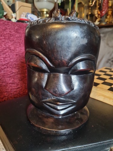 Mbembe ebony carved - ebony, bust