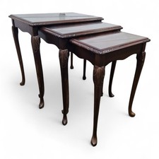 Carved Nest of 3 Side Tables