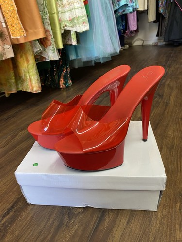 Red stripper heels platform - stripper,