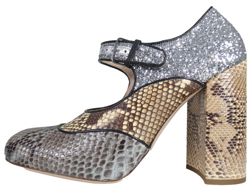Miu shoes python glitter - miu,