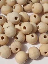 Natural Wooden Round 10mm Spacer Beads Handmade Jewellery Macrame 50/100  UK 
