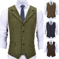 Mens Tweed Wool Waistcoat