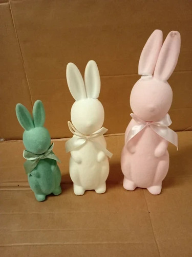 Lanpn 3pcs flocked bunny - 3pcs,