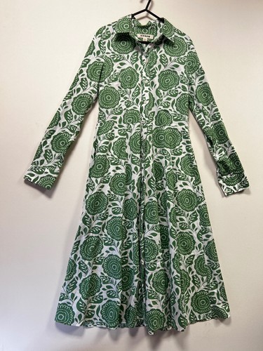 Boden green floral - long, sleeve