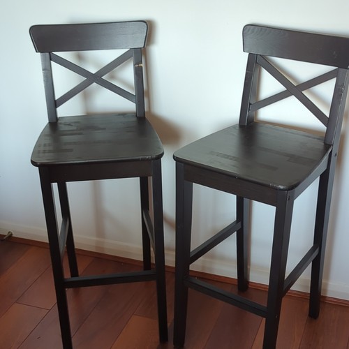 Set ikea black wooden - black, bar