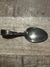 Antique 925 Sterling Silver Christening Gift Spoon Curved Handle