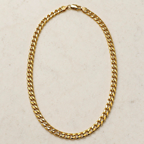 Solid 9ct gold curb chain - gold,