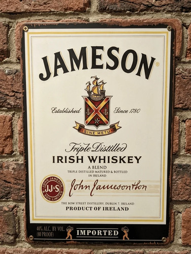Jameson irish whiskey metal - whiskey,
