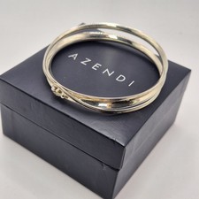 Azendi Sterling Silver Hook Wrap Effect Slip On Bangle Hallmarked 22.5g With Box