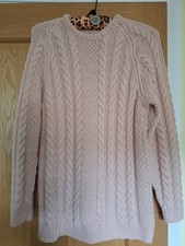 Aran Wool Handmade Jumper Ladies Size M New Without Tags
