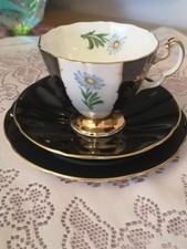 Adderleys Art Deco Cup, Saucer And Plate In Bone China. Elegant Footed Cup.