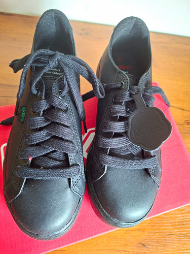 Kickers black leather - black, school