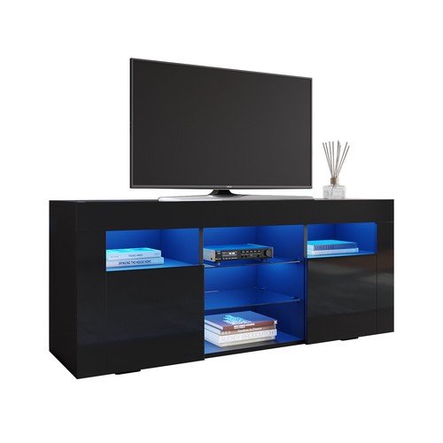 Modern black stand unit - tv,
