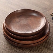 Round wooden plates - wooden, fruits