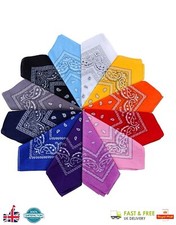 BANDANA PAISLEY NECK HEAD SCARF UNISEX MIXED COLOURS/PATTERNS UK 55x55cm Square