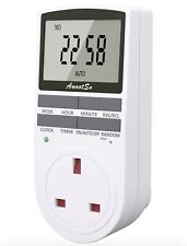 Digital Timer Plug Socket LCD 10 Programs Plug In Electric 24 Hours/Weekly