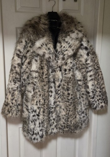 Cider snow leopard faux fur - leopard,
