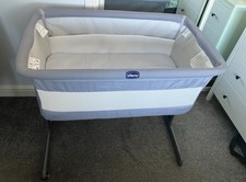 Original Chicco Next2Me Cot in Grey Airflow Toppers Fitted Sheets