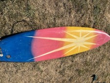  7ft  Surfboard, fiberglass, hard rails, thruster, high volume board, with cover