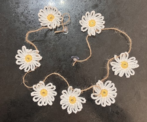 Hand crochet sparkly - 🌸,