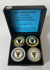 AFC WIMBLEDON FC Badge Football Club LTD ED PLAY OFF FINAL WINNERS BOX PIN SET