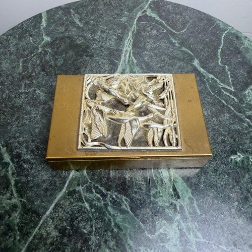 Vtg brass metal card holder - vtg,
