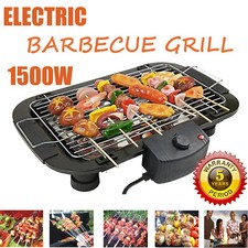 Electric Table Top Grill BBQ Barbecue Garden Camping Indoor Smoke Free Cooking 