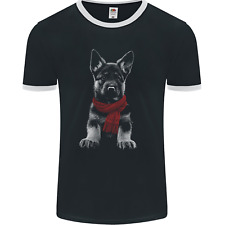 German Shepherd Puppy in a Scarf Mens Ringer T-Shirt FotL