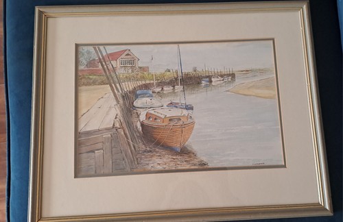 Large original harbour scene - v,