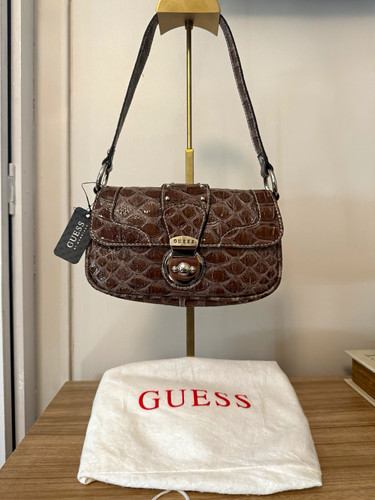 Y2k guess brown croc - guess, croc-embossed