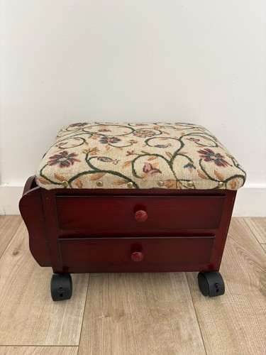 Vintage foot stool sewing - stool, box