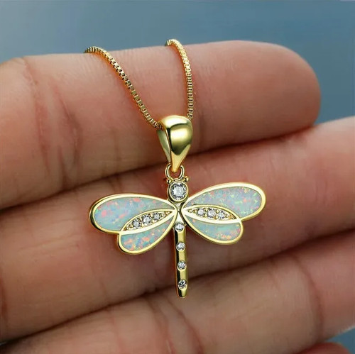 White opalescent dragonfly - opalescent,